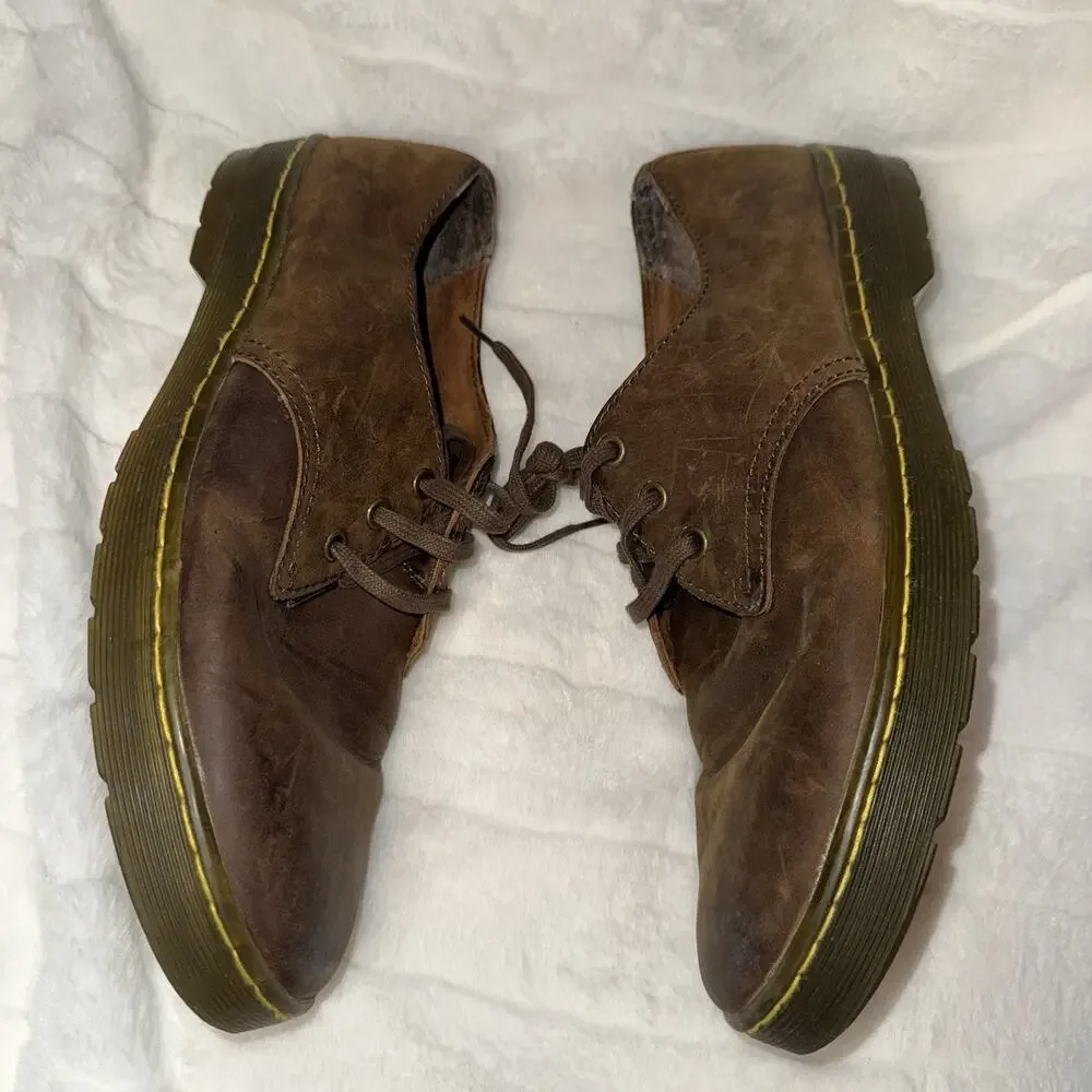 Dr Martens Men's 10 M US Coronado Brown Leather Shoes Oxford 3 Eyelet Lace Up